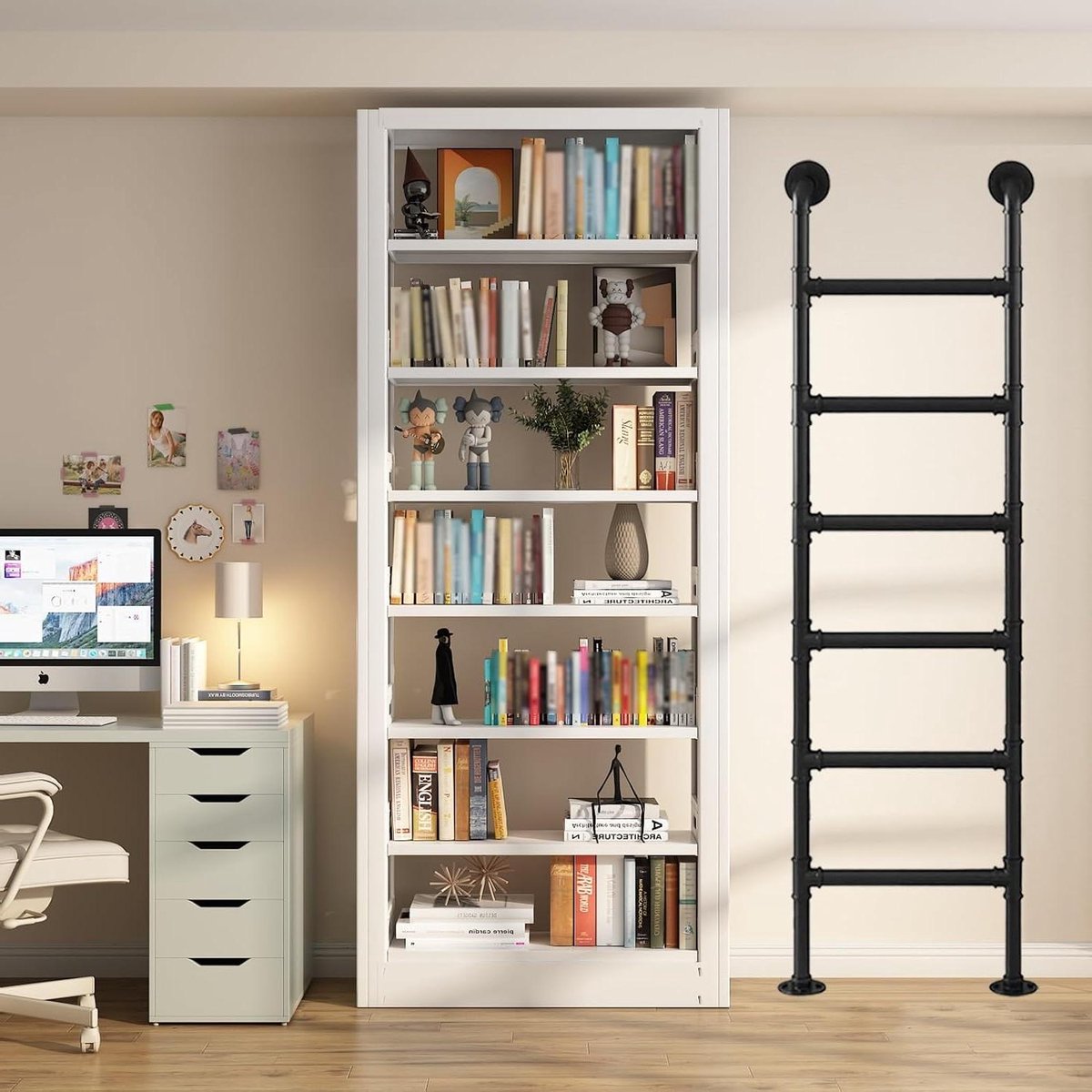 Noodladder Ramen - Vluchtladder Wandmontage - Veilige Ontsnapping - Robuust Smeedijzer - 100-300 cm Lengte - Zwart