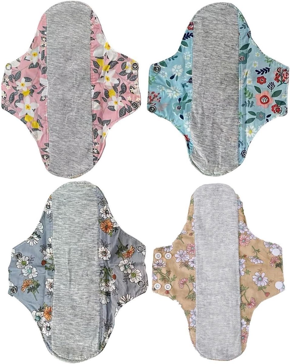 Herbruikbare Inlegkruisjes - Wasbare Pads - Dagelijkse Hygiëne - Lekvrije Bescherming - 4 Stuks - Multicolor