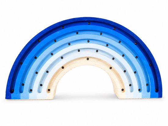 Nachtlamp Regenboog Blauw - Kinderkamer - Babykamer - LED-Verlichting - Hout - Handgemaakt - Lamp - Lichtenhout.nl van Lichtenhout.nl — afbeelding 2