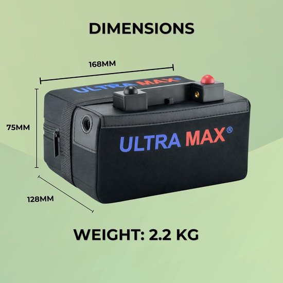 Golfbatterij - Lithiumbatterij - Golfkar Aandrijven - Ingebouwde USB-poort - 168 cm - Zwart — afbeelding 3