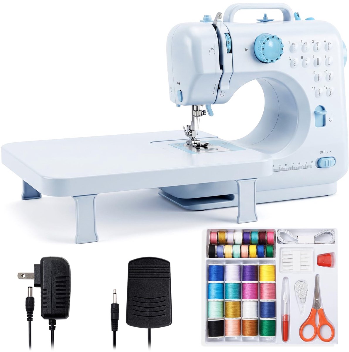 SnelShoppen - Naaimachine 505 voor Beginners met Uitbreidingstafel, Robuuste Naaimachine voor Volwassenen en Kinderen van 8-12 Jaar, Eenvoudig Naaien