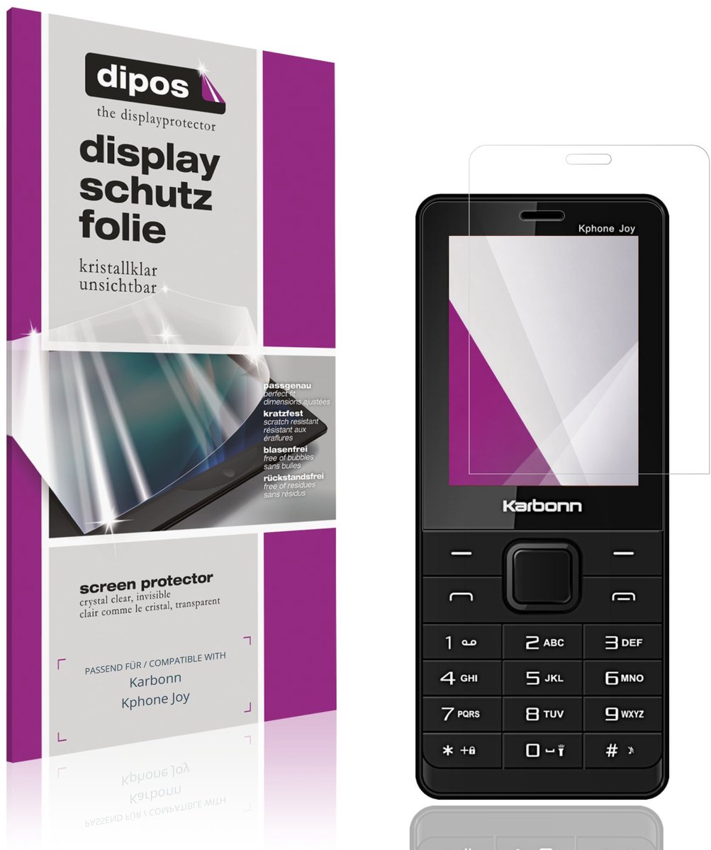 dipos – 4x Beschermfolie geschikt voor Karbonn Kphone Joy | Krasbestendige & heldere Screenprotector Ultra-Thin