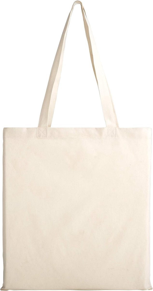 Duurzame katoenen tas 38 x 42 cm 220 g/m2 - Ideaal voor boodschappen, school en dagelijks gebruik