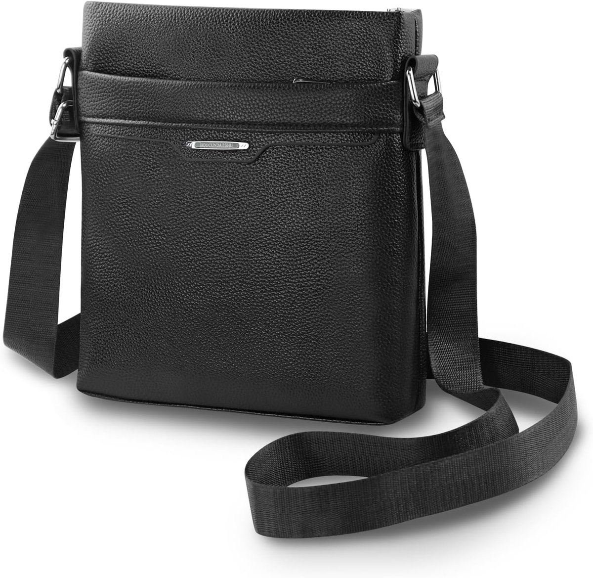 AfitLulu Sling Bag Men's Shoulder Bag, 4 Compartments, Business Messenger Bag with Zip, Soft PU Leather, Crossbody - ShopVlot