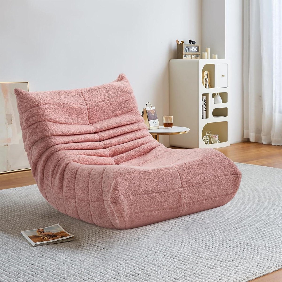 Zitzak Fauteuil - Zitbank Rugleuning - Ontspannen Zitten - Frameloze Schuimvulling - XXL Formaat - Roze
