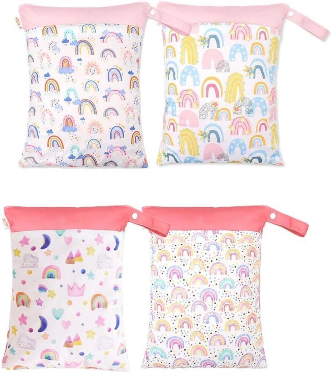 Natte Tas - Wetbag Luiertas - Babybenodigdheden Opbergen - Waterdicht Dubbellaags Materiaal - 30 x 40 cm - Meerkleurig
