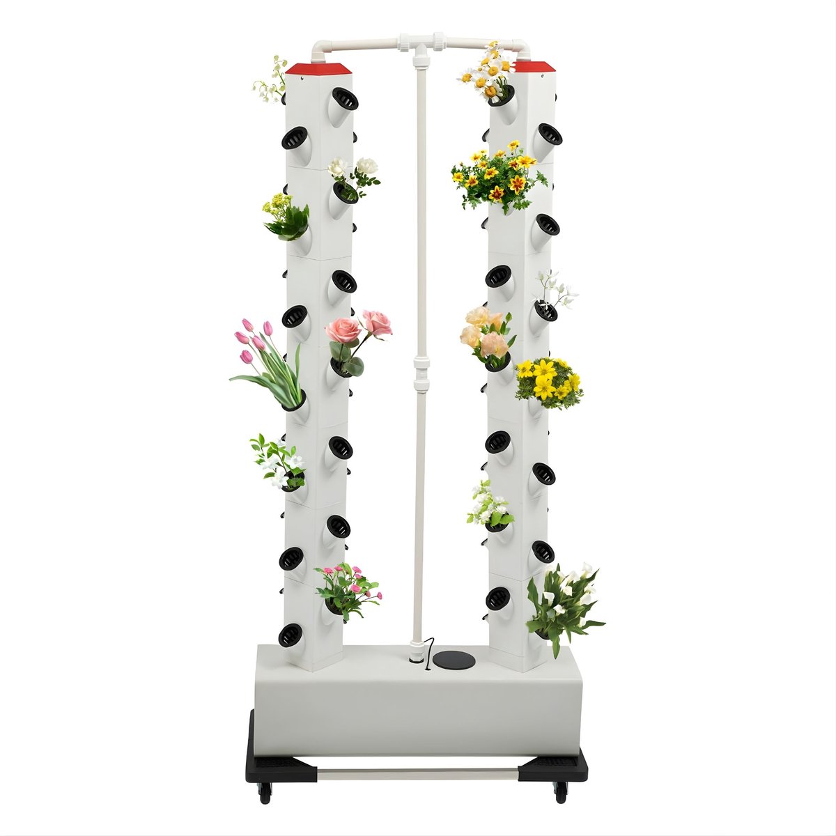 56 Holes Vertical Hydroponic Grow Kit - 30L Water Tank - Indoor & Outdoor - 80x20
