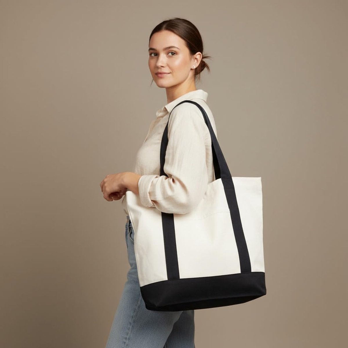 Katoenen tas 38x42 cm - ongeprint - OEKO-TEX gecertificeerd - ideaal om te beschilderen - SnelShoppen
