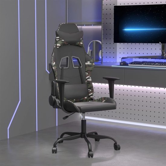 Gaming Stoel - Racestoel Computerstoel - Comfortabel Gamen - Verstelbare Rugleuning Voetensteun - 66 x 56 x 131 cm — afbeelding 2