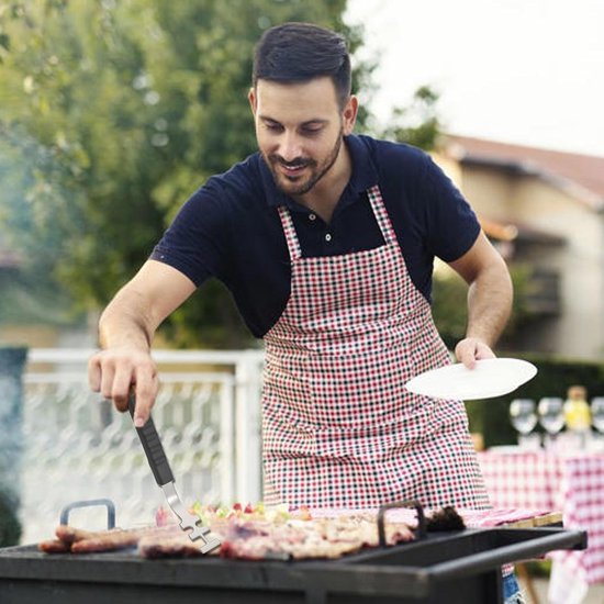 2 stuks grillroosterlifters van roestvrij staal met handgreep, 27 cm, multifunctioneel barbecue-gereedschap, anti-verbranding, grillrooster hefgereedschap, universeel grillgereedschap met handvat voor — afbeelding 4