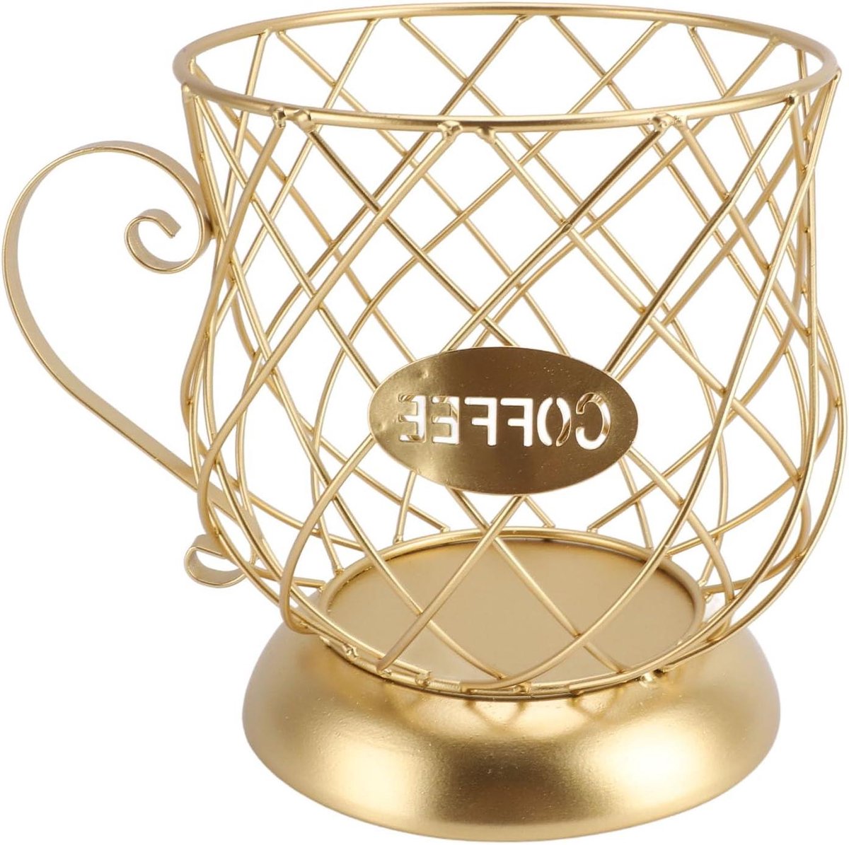 Koffiepadhouder - Capsulemand - Koffie Bewaren - Stabiele Basis - 60-65 Pads - Goudkleurig
