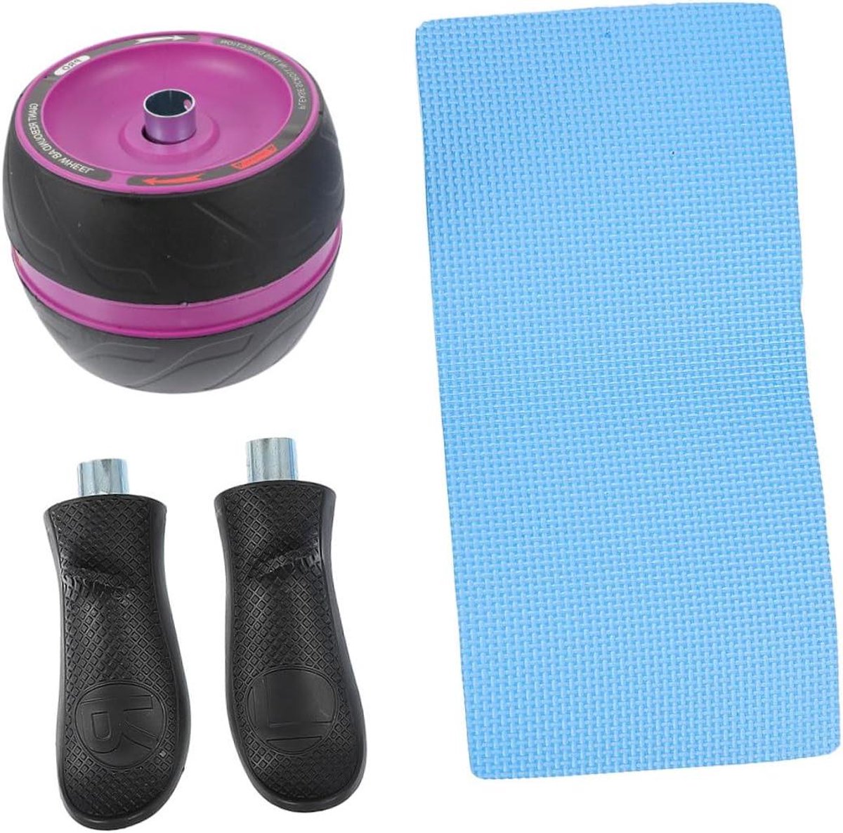 Buikspierroller Wiel - Fitness Roller - Kern Kracht Trainen - Stille Beweging - 790 Gram - Paars