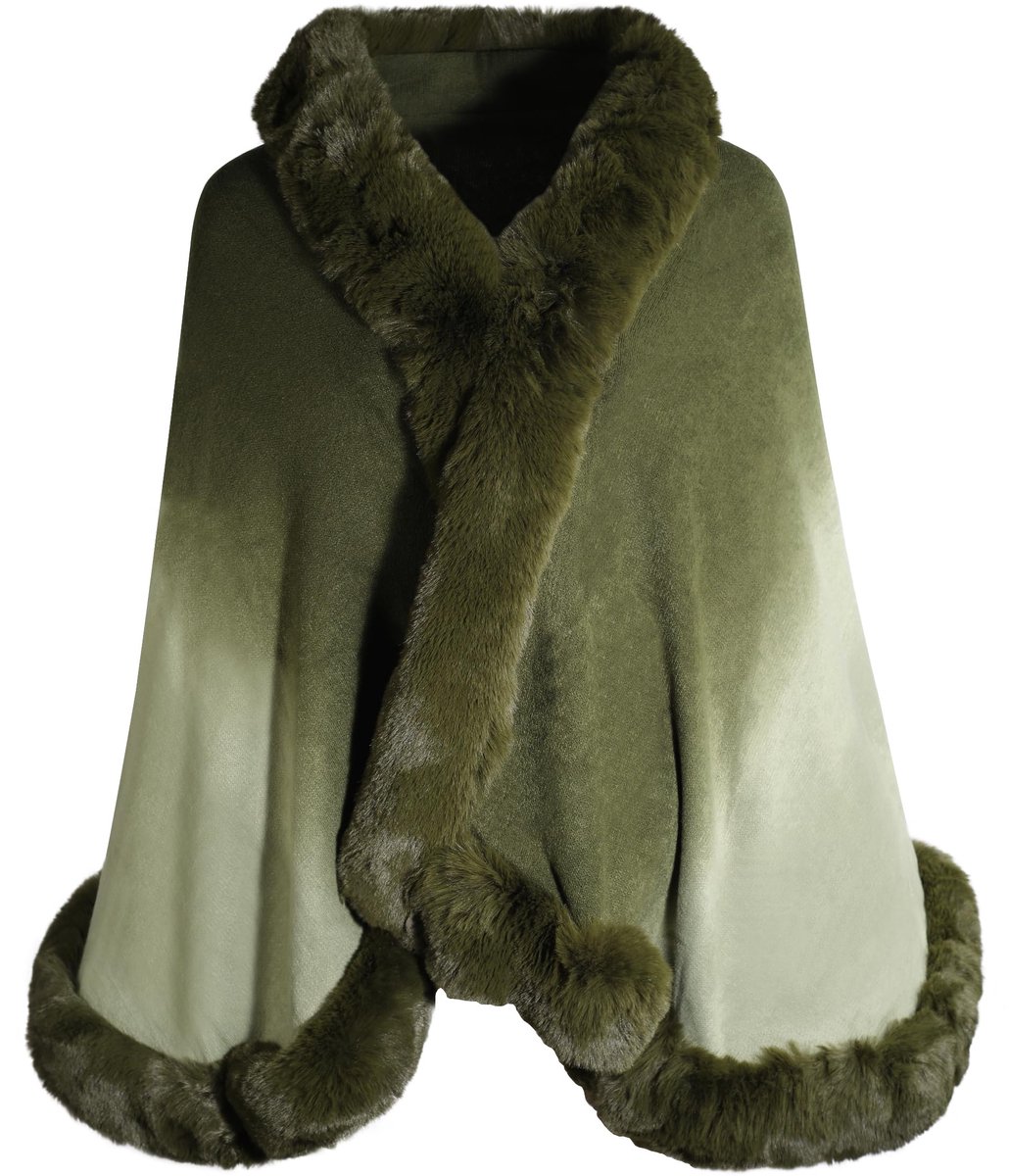 Dailygoods - Winter Faux Fur Sjaal voor Dames - Warme Wrap Cape met Luxe Uiterlijk