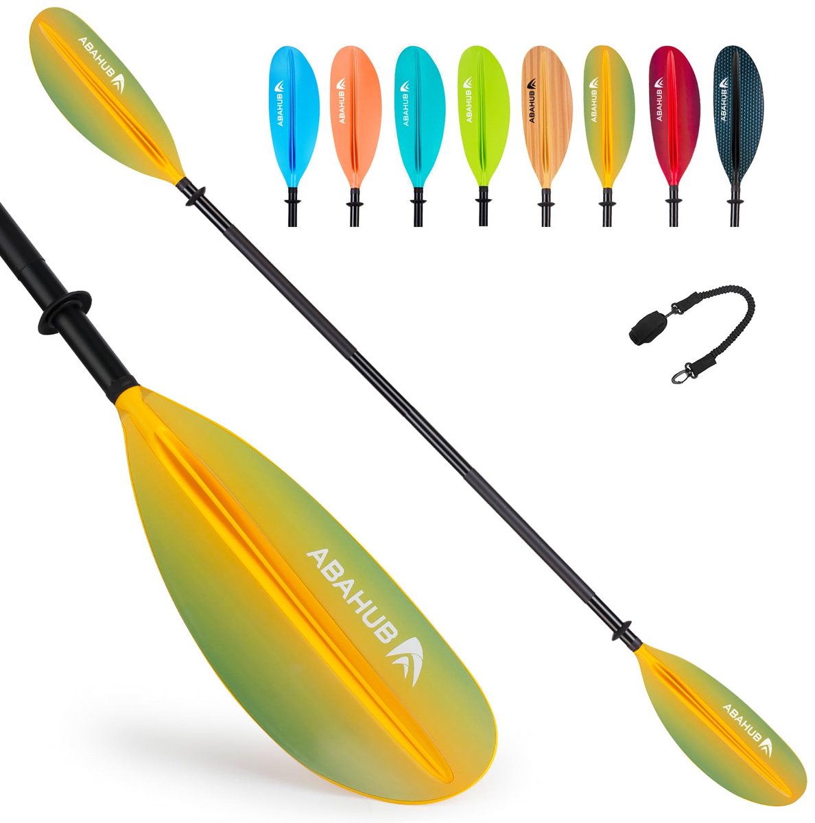 Dailygoods - Dubbele Kajakpeddel van Aluminium met Paddleline - 218/230/241 cm