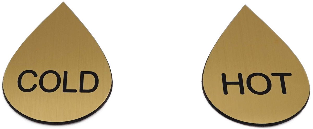 Dailygoods - Zelfklevende Labels voor Warm en Koud Water - 1 Paar Goud