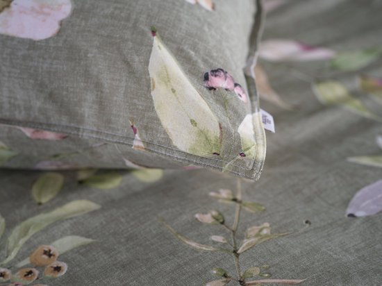 Zohome Dekbedovertrek Sambuco - Bedlinnen met Bladeren print - 240x220 - Groen - Dekbedhoes van 100% Katoen van Zohome — afbeelding 3