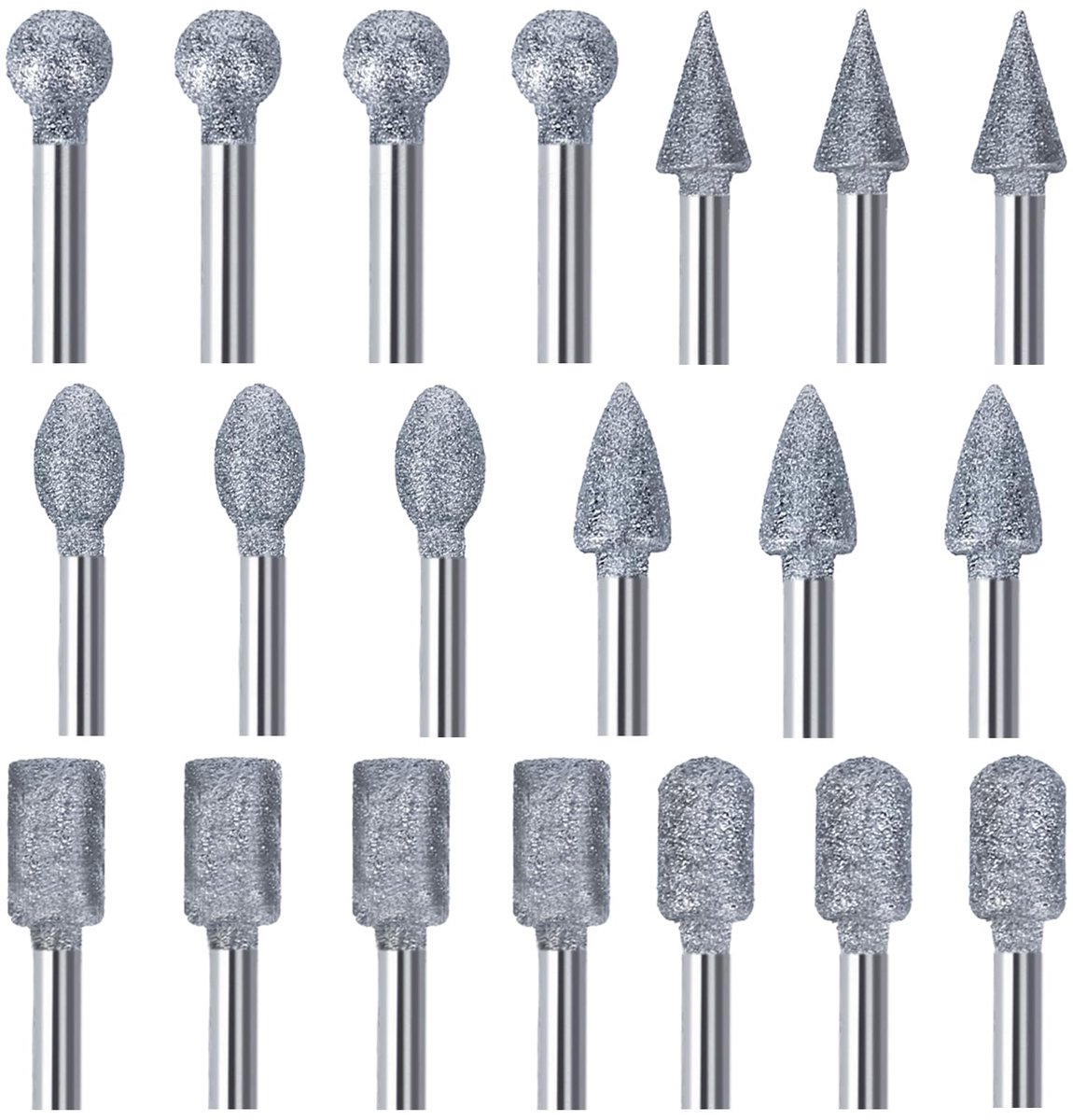 Dailygoods - 20-delige Diamond Frees Set met 1/8 Inch Schacht voor Houtbewerking