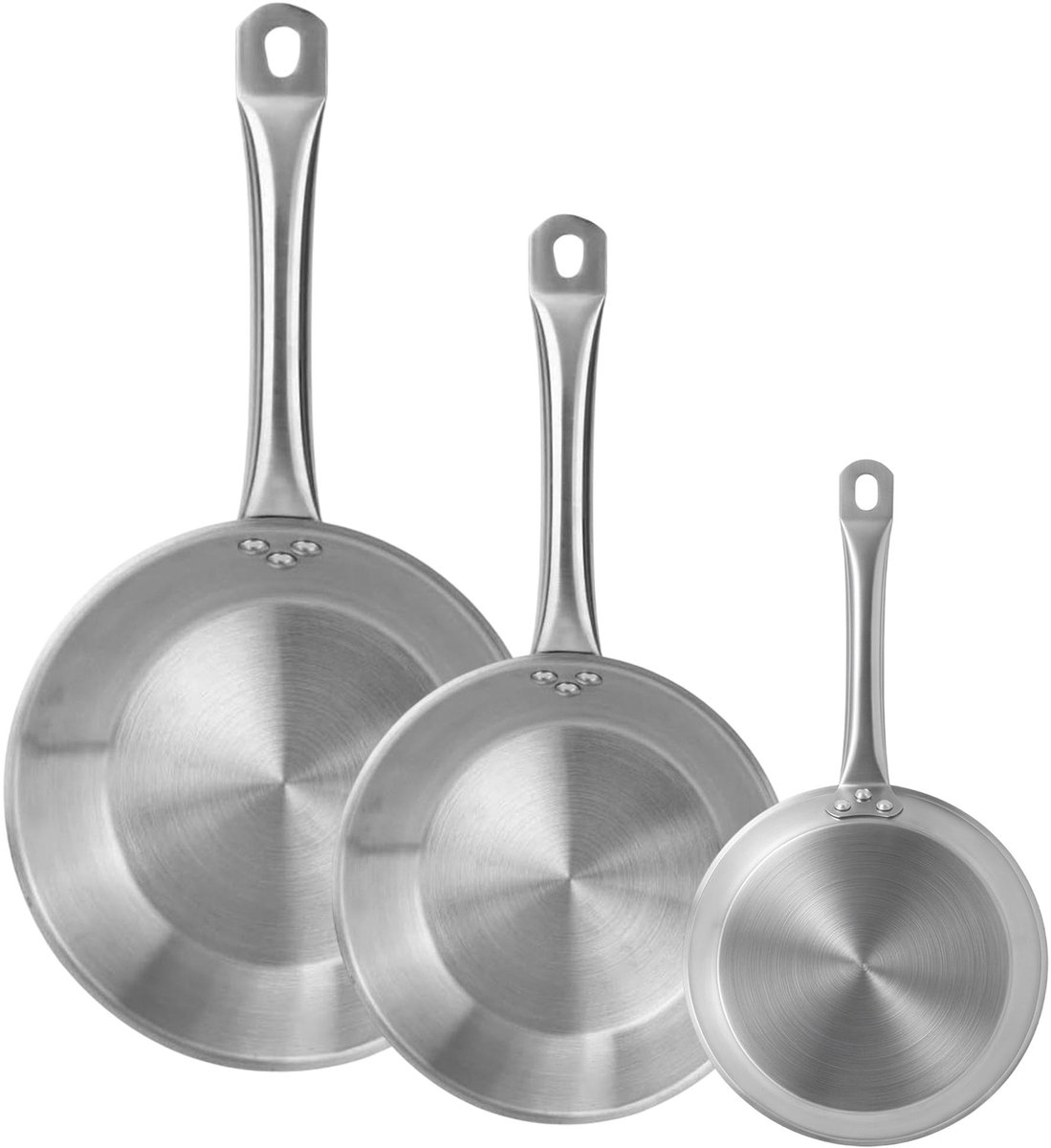 Dailygoods - Set van 3 Pannen Ø 22-26-30 cm - Geschikt voor Inductie