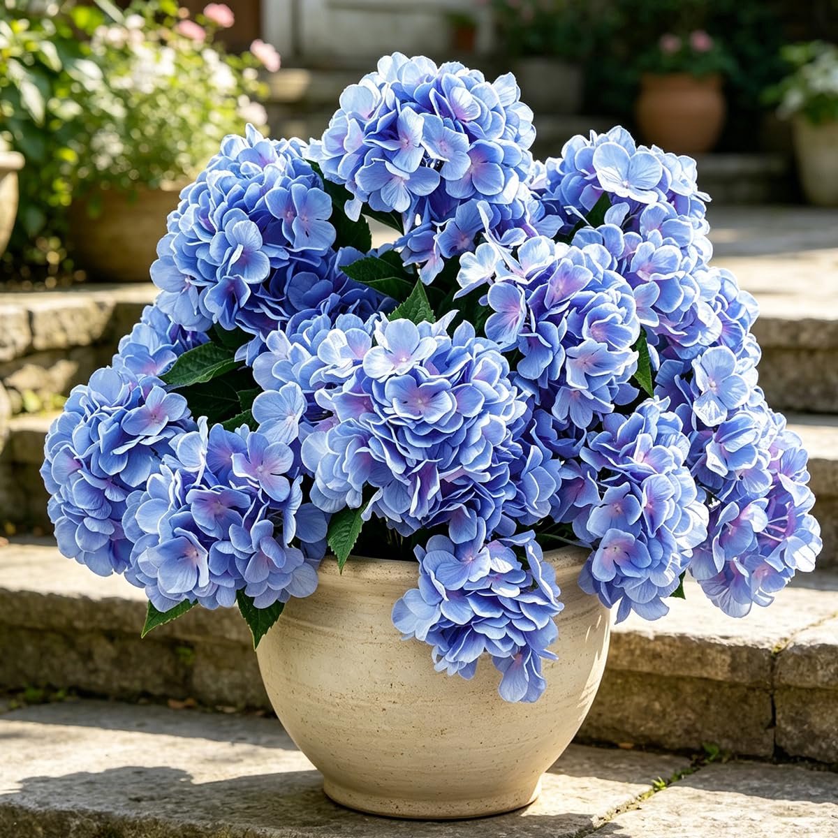 Dailygoods- Kunsthydrangea UV-bestendig - Nepplanten voor buiten - Nepzijden boeketten - Terrasdecoratie - Vaasstukken - Blauw - Nepplant