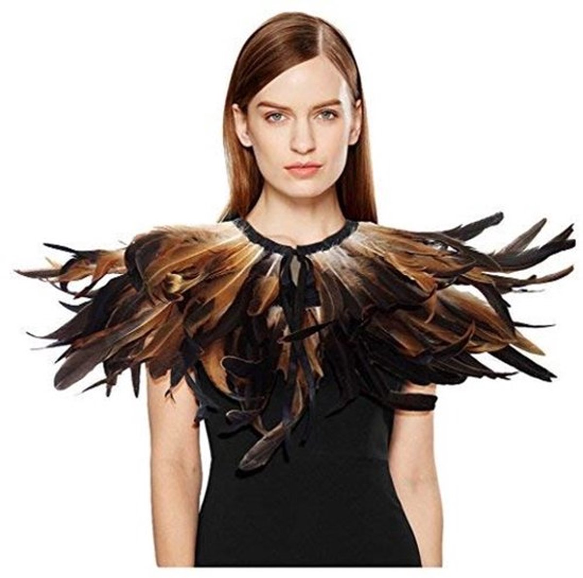 Halsketting Gothic - Veren/sjaal - Halloween/kostuum - Verstelbaar - Handgemaakt - Luxe verenlaag - Ketting