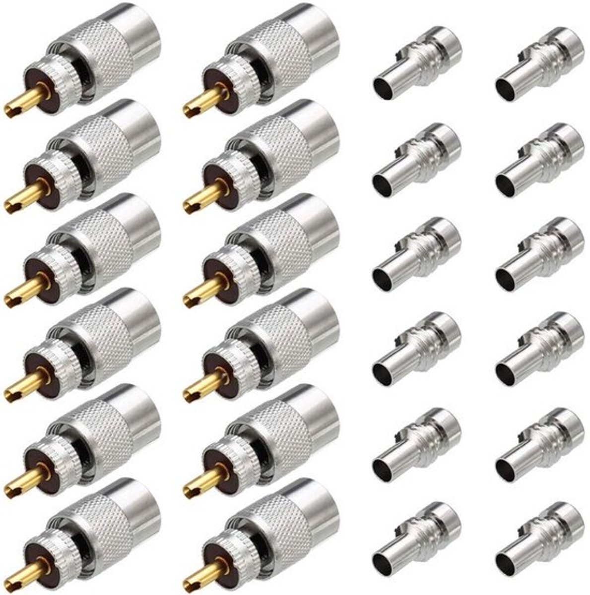 - PL259 UHF Mannelige Soldeer-Connectoren - 12-delige set - Geschikt voor RG58 en RG142 - Inclusief UG-175 Reducer - Hoogwaardige verbinding - Perfect voor ...