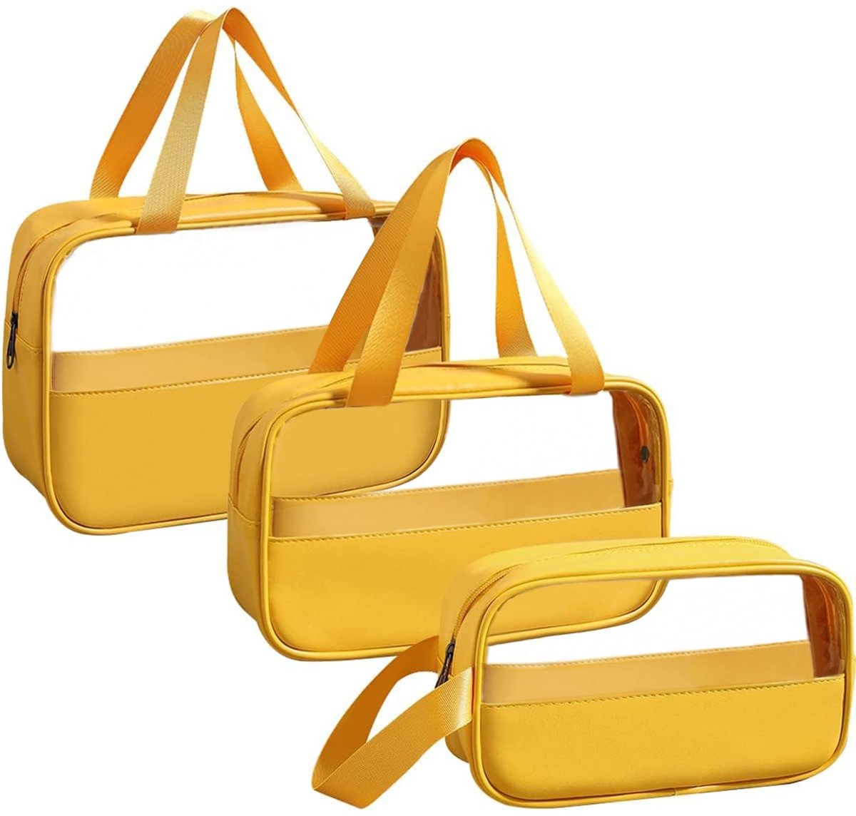 Dailygoods - Transparante Cosmetica Tas Set - 3 Stuks Waterdichte Toilettas