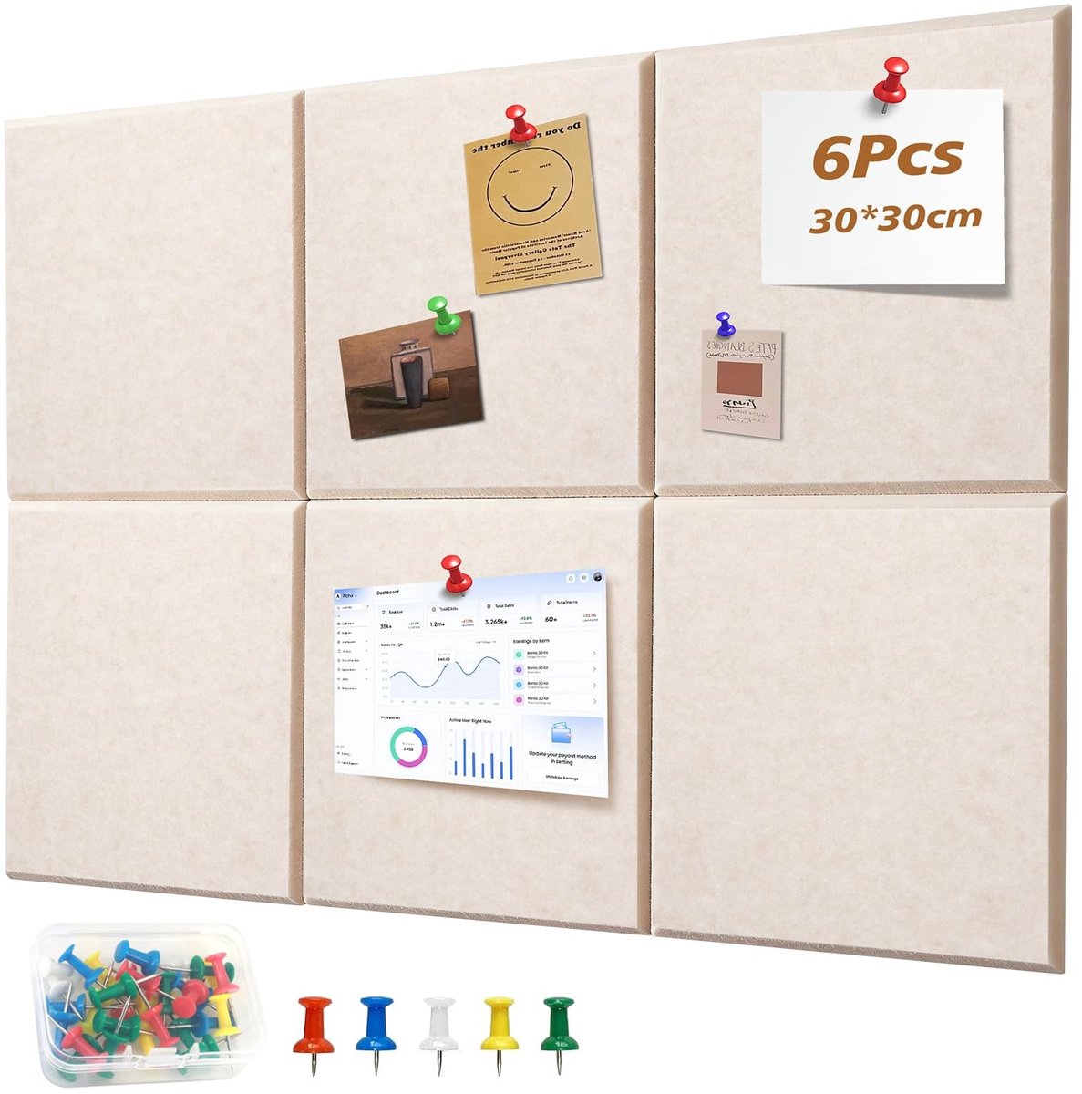 Dailygoods - Grote Vilt Bulletin Board - Perfect voor notities en decoratie