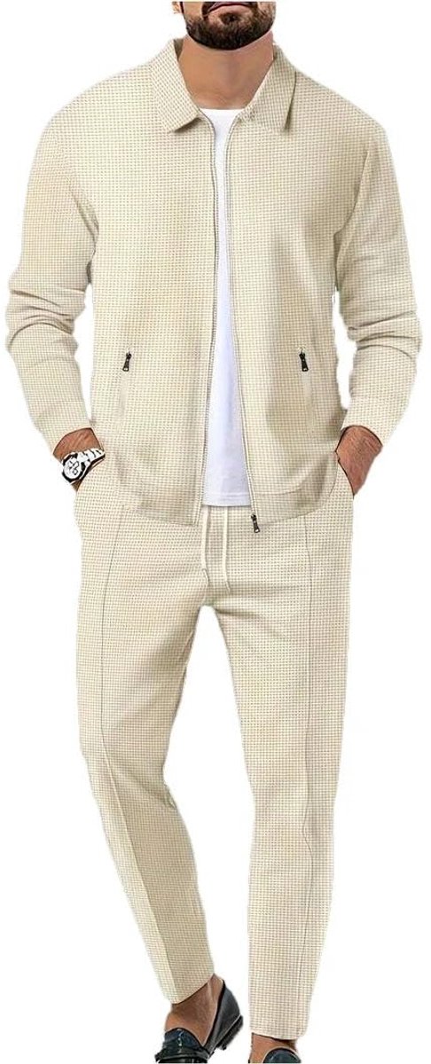 Dailygoods- Trainingspak Heren - 2-delige Set - Zachte Hoodie - Polyester - Doorlopende Ritssluiting - Zakken met Ritssluiting - Comfortabele Sportkleding - Sportoutfit