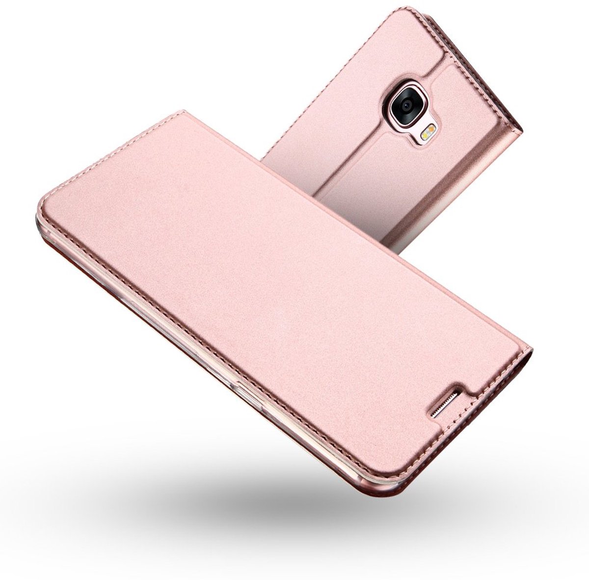 Dailygoods - Premium PU Leer Flip Book Hoesje voor Samsung Galaxy A3 2017 - Volledige Bescherming (Rose Goud)