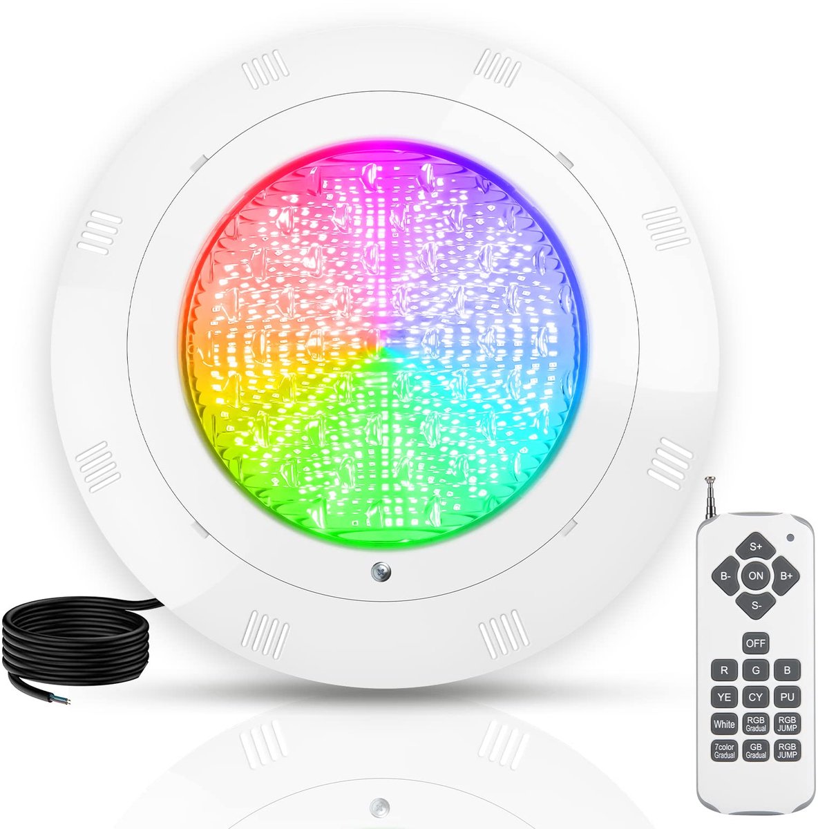 Dailygoods- Zwembadverlichting 38W RGB - Onderwater LED Lamp - IP68 Waterdicht - Afstandsbediening - 12 Verlichtingsmodi - Hoge Lichtdoorlatendheid - Onderwaterlamp