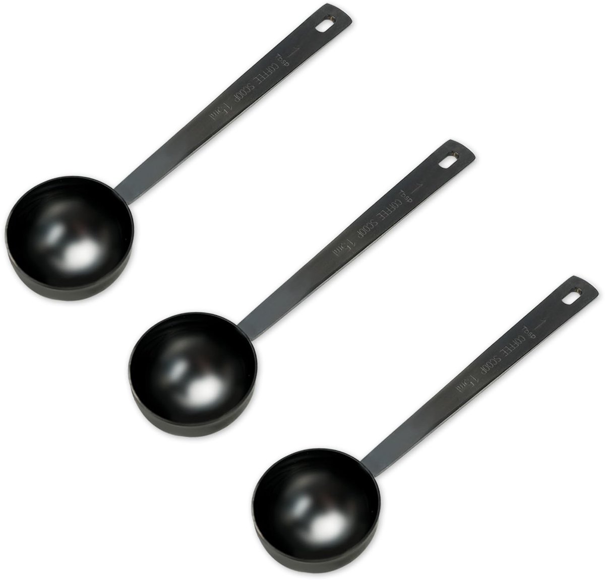 Dailygoods - 3 Stuks Koffiemaatlepels - Roestvrijstalen Scheppen voor Koffie en Thee