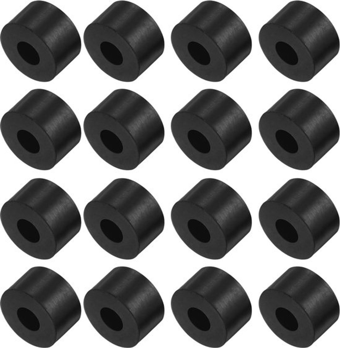 Dailygoods- Afstandhouders 16 Stuks - Rubber - Antivibratie-isolatiepads - Schokabsorptie - Geluidsreductie - Duurzaam Materiaal - Zwart - Dempers
