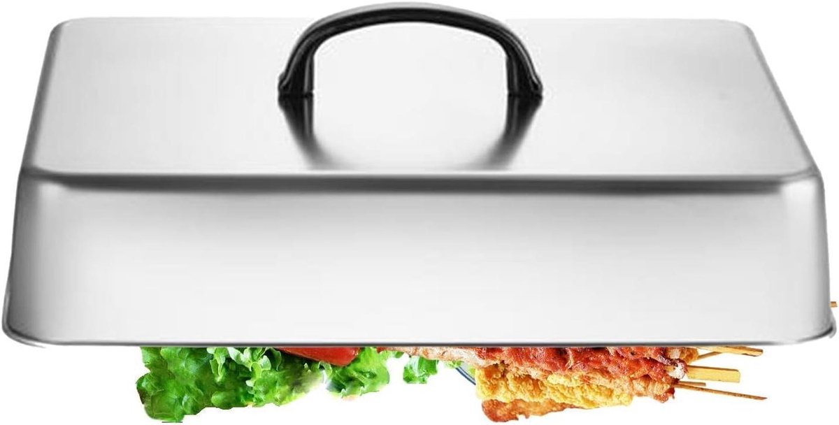 Grillkoepel Smeltklok Bakplaat Gelijkmatig Garen Warmtevasthoudend Ontwerp 435 cm Zilver