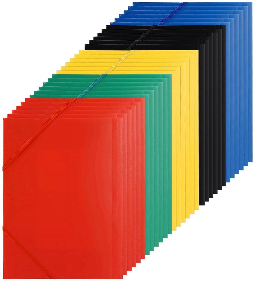 Dailygoods - 30 Stuks A4 Verzamelmappen in Meerkleurig Design