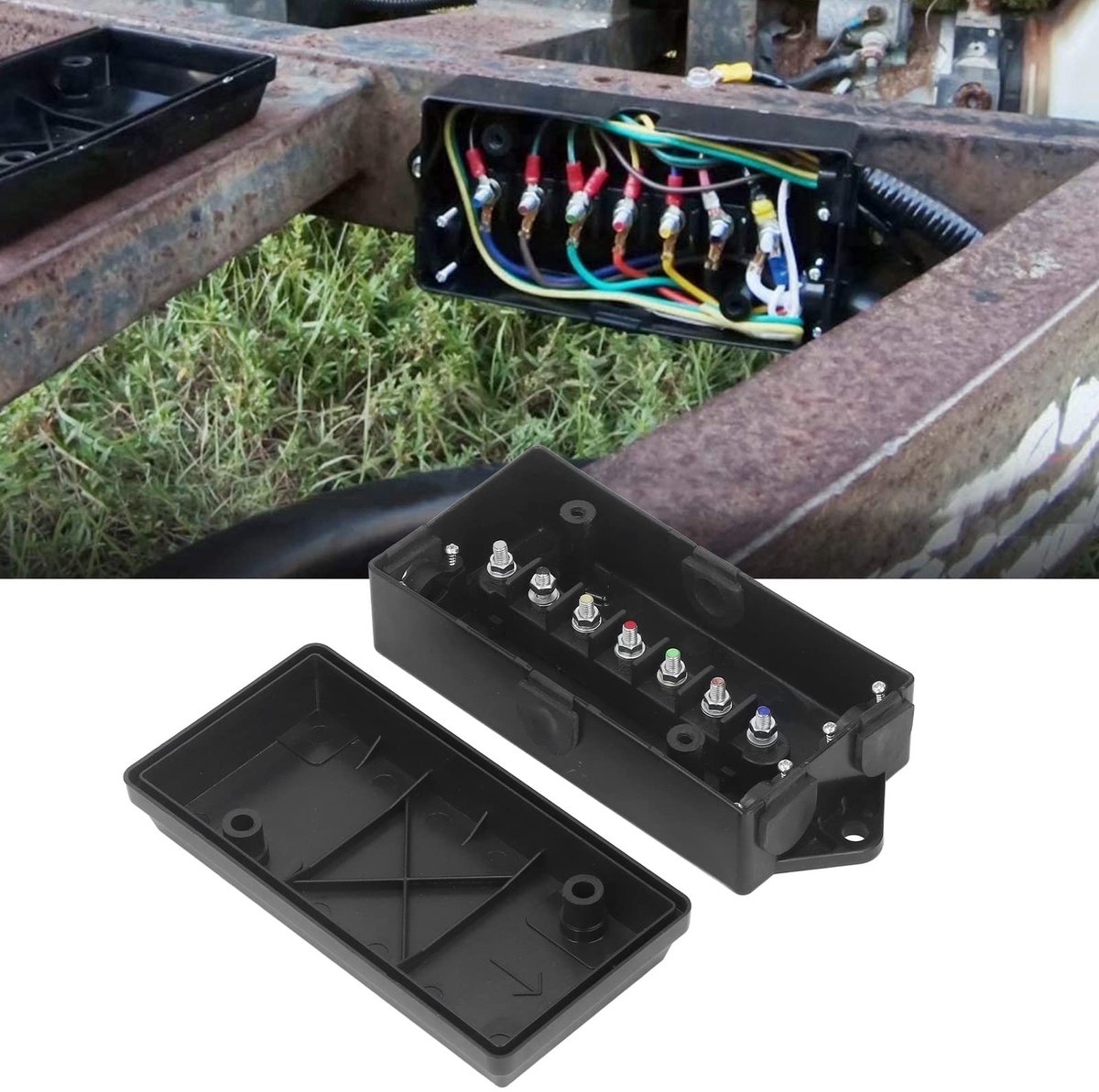 Dailygoods- Distributieblok 7-Weg ABS - Terminal Connector - Stroomverdeling - Bedrading - Accessoires - Schokbestendig - Aansluitdoos