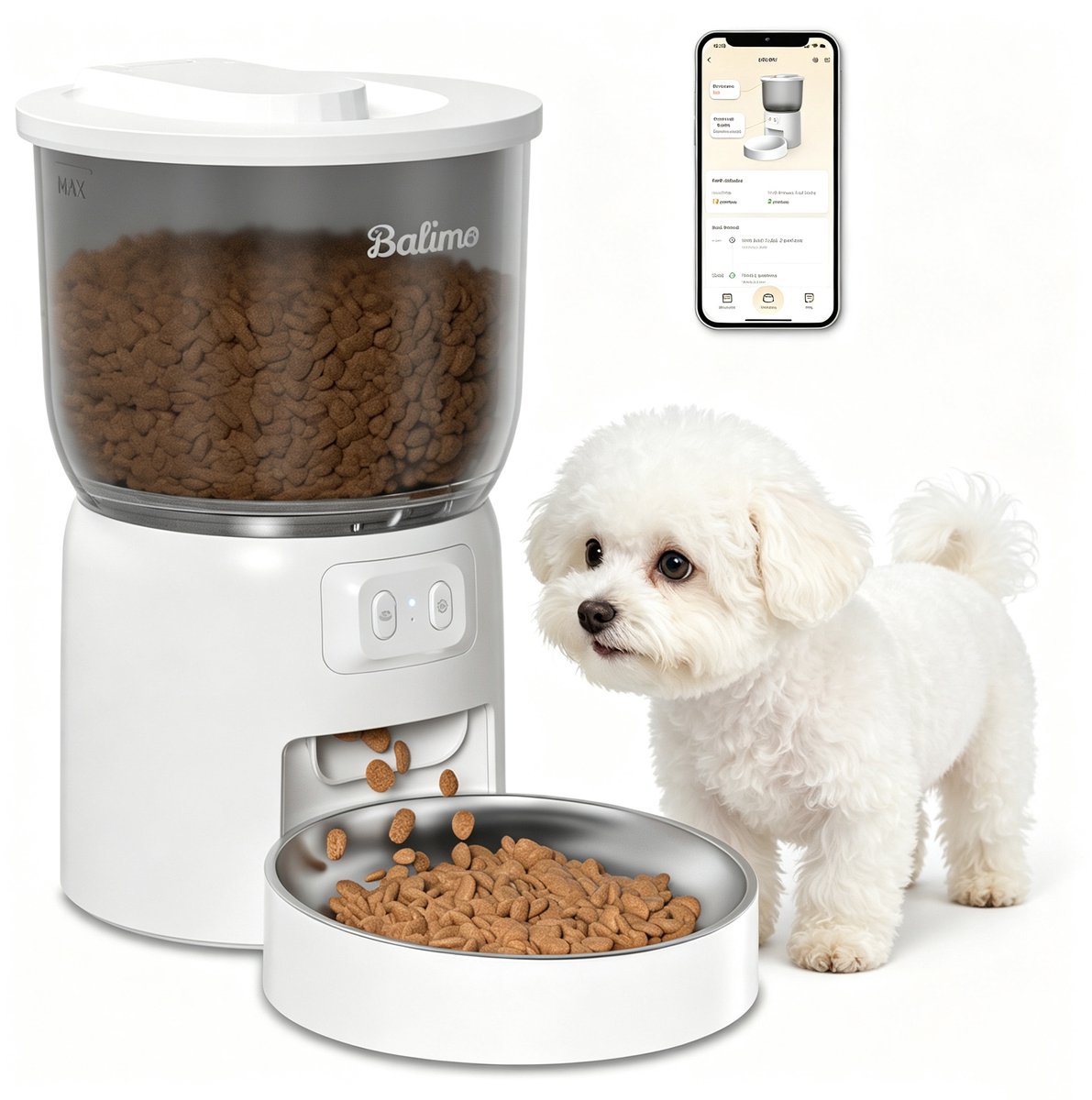 Balimo Automatische Voerbak - Kat & Hond - Wit