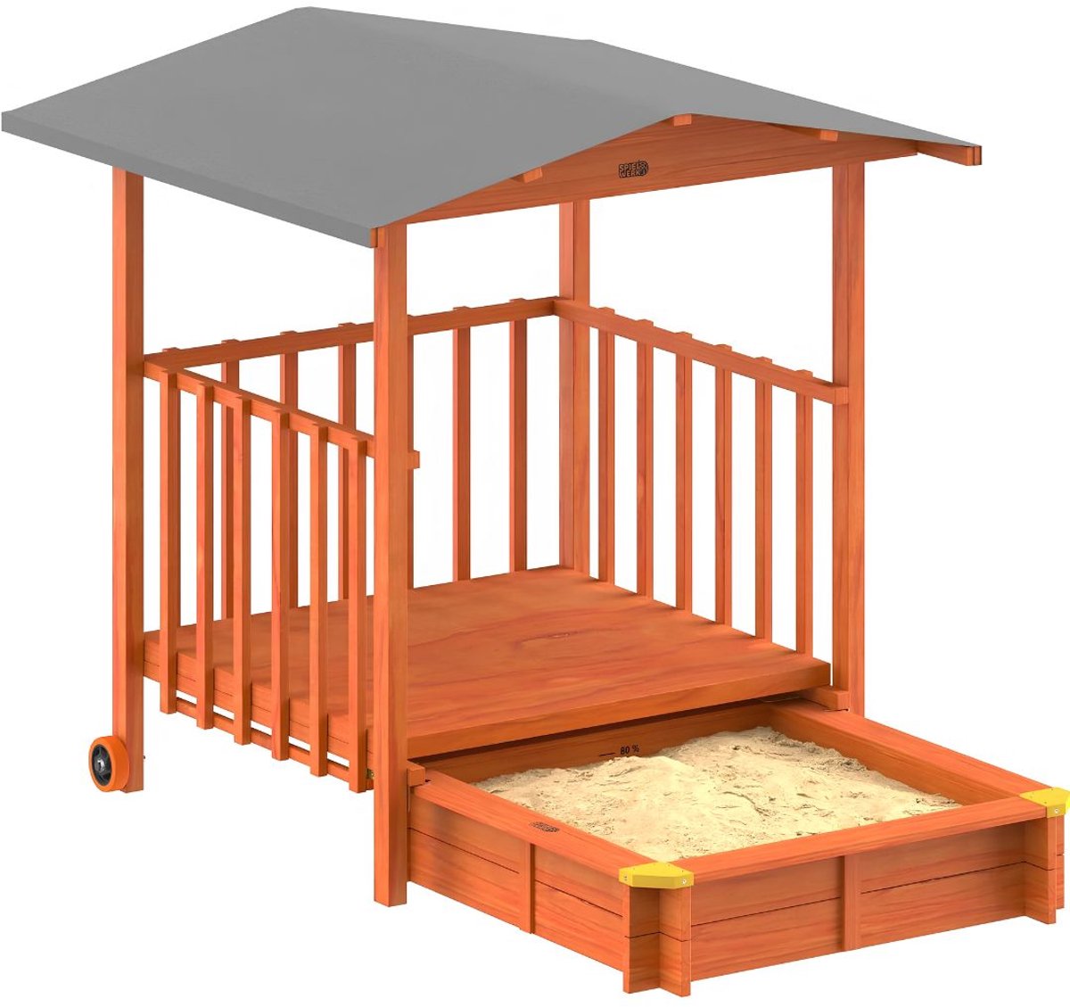NIVA® Speelhuisje - Speelhuisje voor Buiten - Speelhuis - Bruin - 143cm x 130cm x 130cm