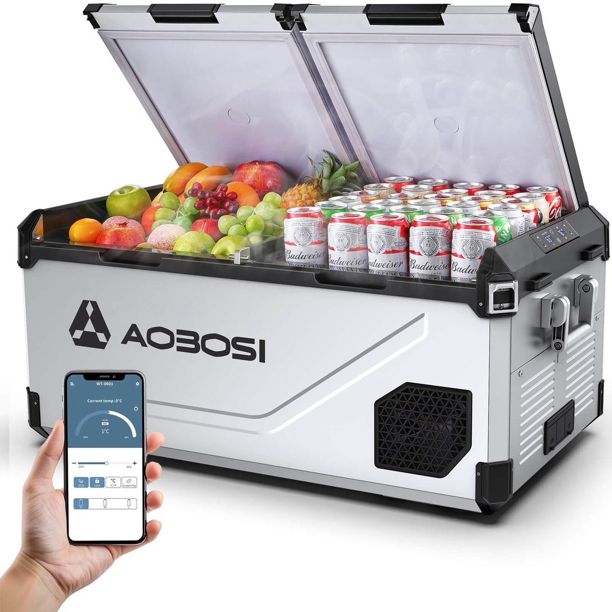 SnelShoppen - 75L Compressor Koelbox MD75 - Perfect voor Camping, Feest, Tuin en Keuken - Energiebesparend, Duurzaam, Ruim en Handig