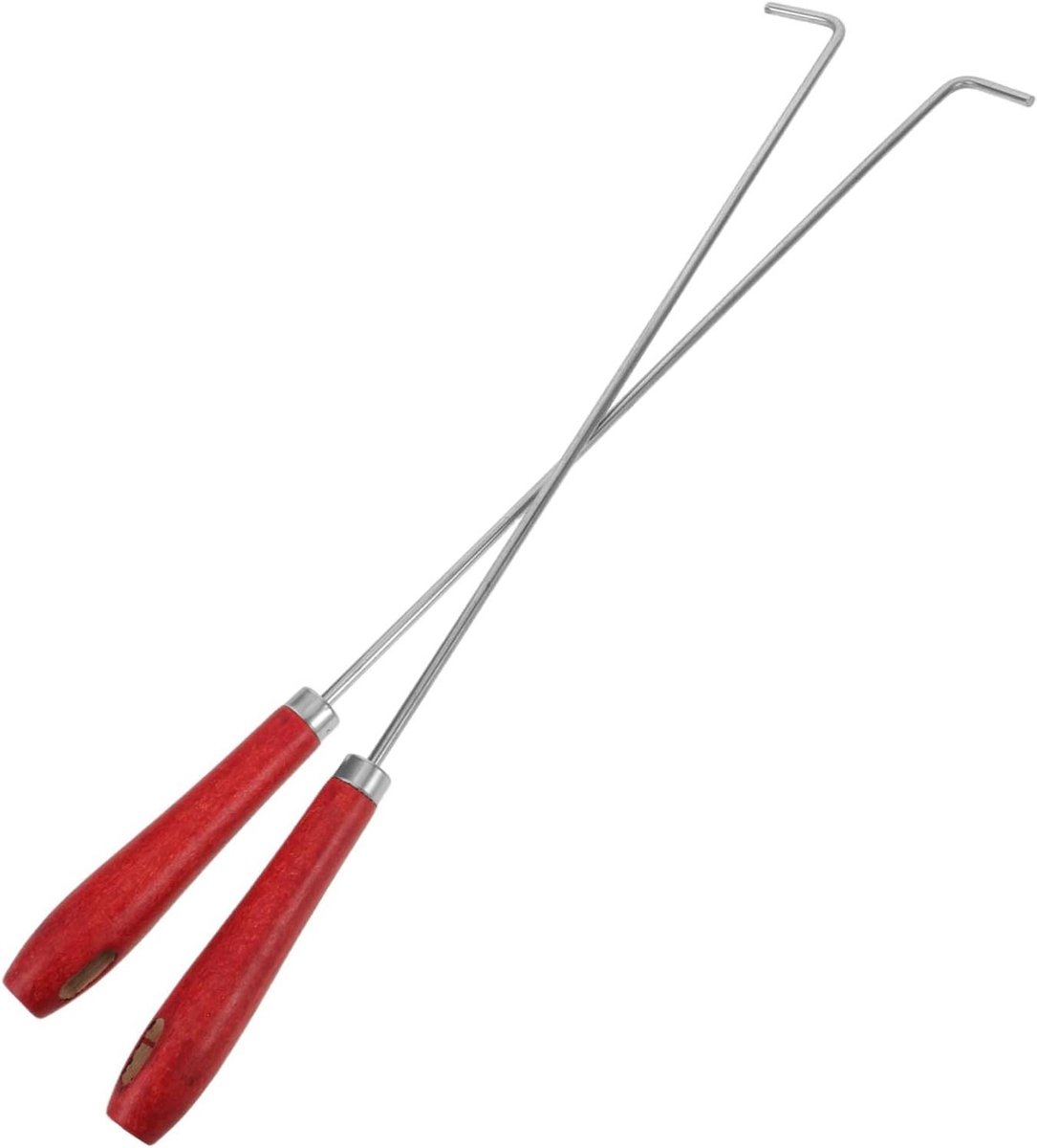 Vuurhaak Set - Kampvuur Poker Houtkachel Gereedschap - Open Haard Onderhoud - Hittebestendig Handvat Roestvrij Staal - 50 cm - Zilver