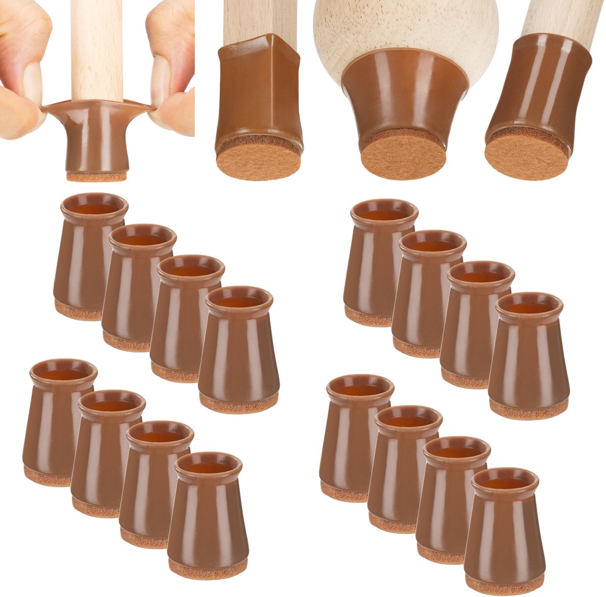 SnelShoppen - Vloerbeschermers voor Stoelpoten 1 Inch - 16 Stuks Transparant Siliconen Pad
