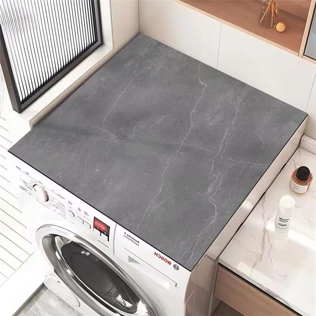Wasmachine Droger Mat Apparaat Beschermer Apparaten Beschermen Sneldrogend Absorbente 60 x 60 cm Donkergrijs