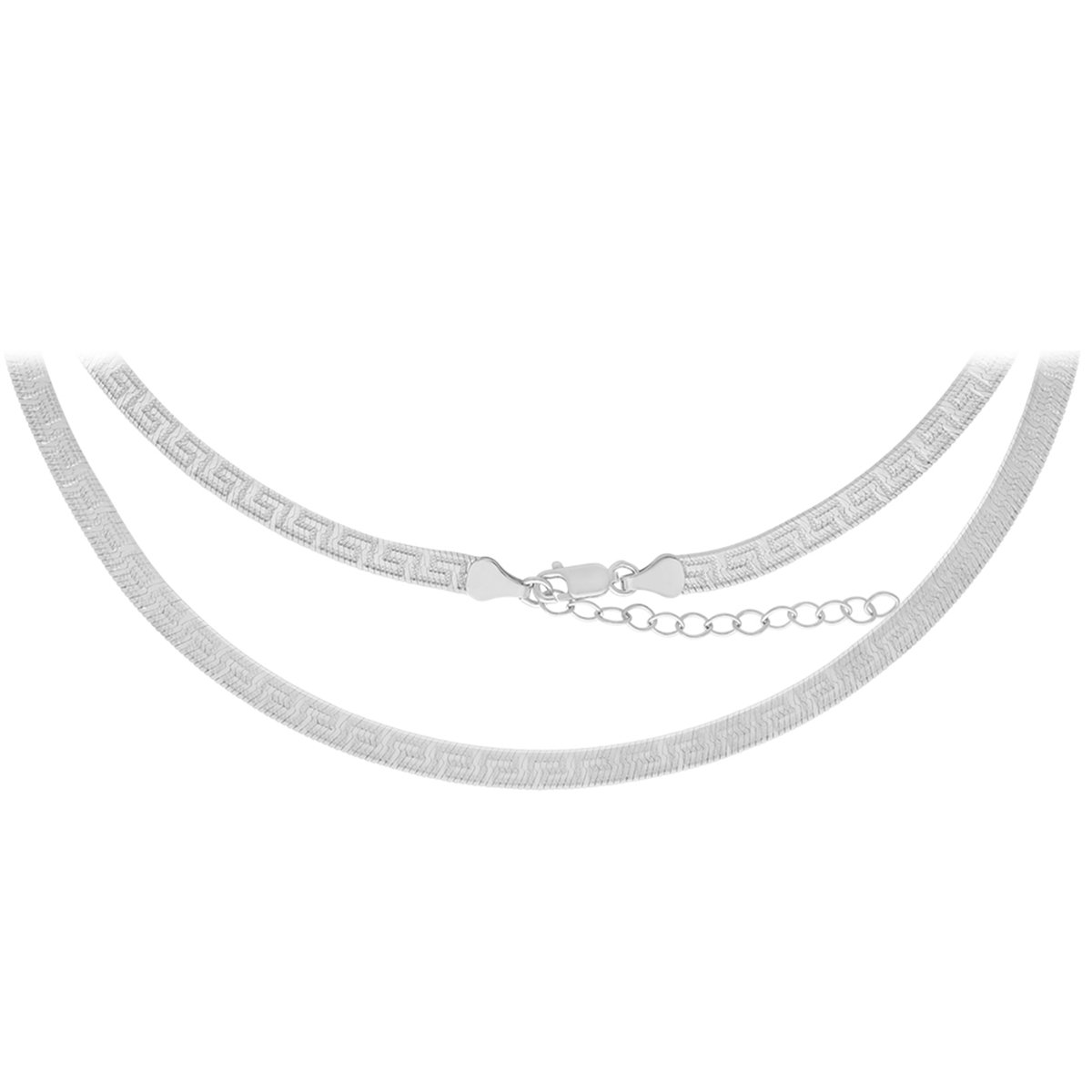 Cavill - Verstelbare Zilveren Ketting - 925 Sterling Zilver - Rhodium Geplateerd - Elegante Geometrische Halsketting 45-50 cm Met Karabijnsluiting