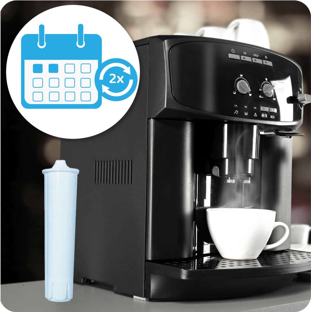 AllSpares waterfilter (6x) geschikt voor o.a. JURA IMPRESSA / Ena koffiemachines vervangingsfilter voor JURA Blue