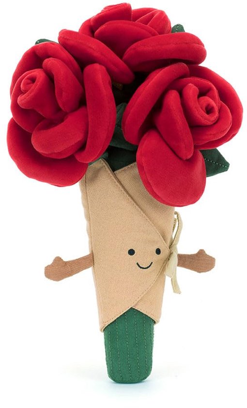 SnelShoppen - Grappig Rozenboeket JELLYCAT - Pluche Bloemen Boeket, Schattig Cadeau voor Verjaardag, Valentijn of Decoratie - Zacht en Kleurvol, Perfe