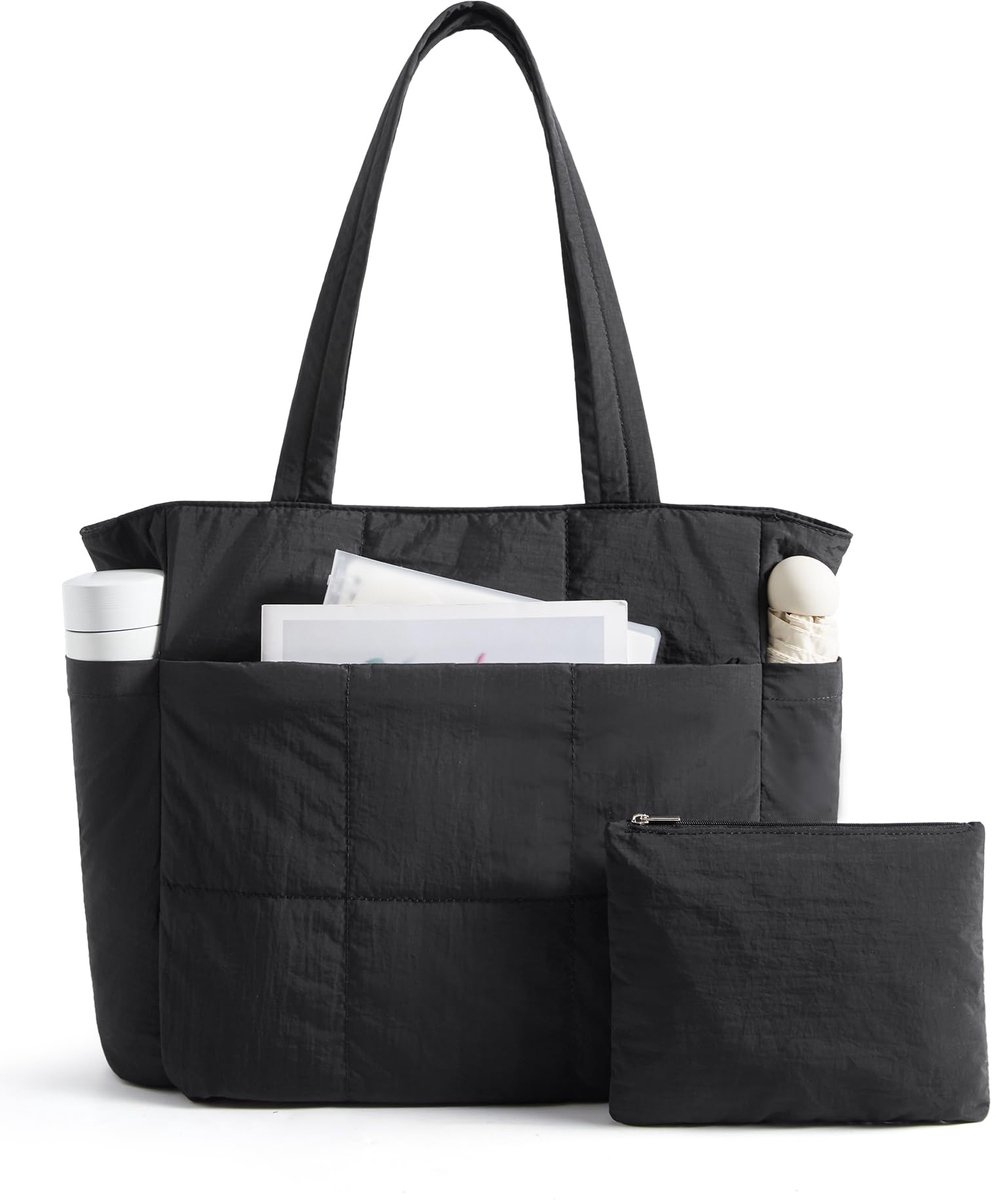 SnelShoppen - LIGHT FLIGHT Handtas Dames, Grote Buffer Shopper Tote Bag, 15,6 Inch Laptoptas, Werktas, Lichte Schooltas voor Universiteit en Kantoor,