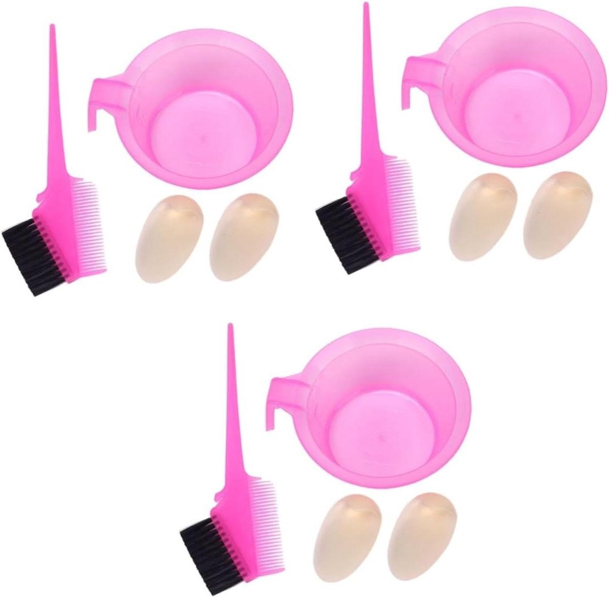 Haarkleurset - Verfaccessoires - Haarverven Thuis - Wasbaar en Herbruikbaar - 6 Sets - Roze