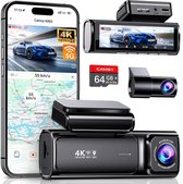 Camsy K803 Dual Dashcam voor auto - 4K & 1080p - Voor en achter Camera - WiFi en Gps - 3,59 inch LCD met App - Sony Sensor - Nachtzicht - Parkeerbewaking - G Sensor - Loop opname