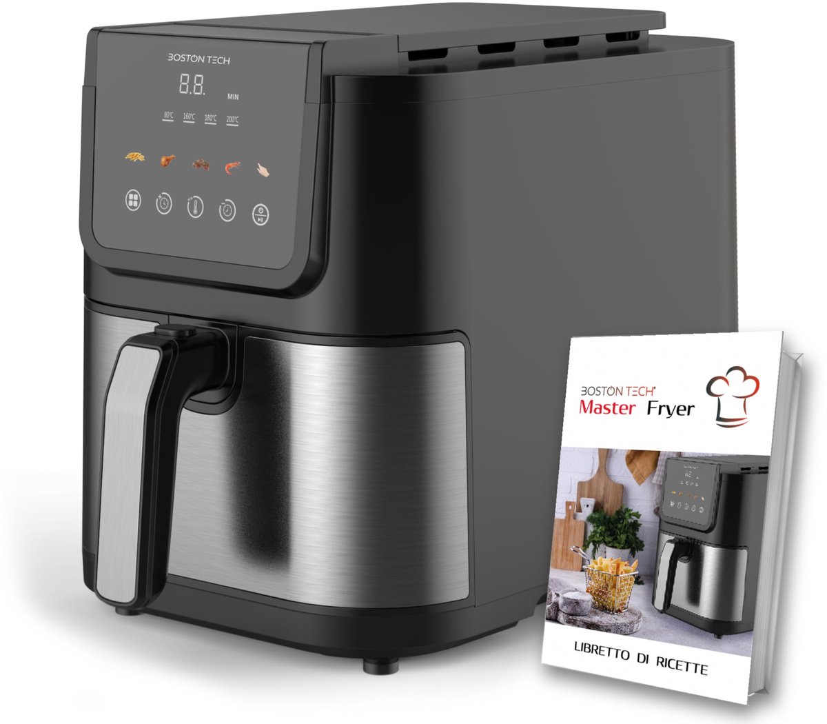 SnelShoppen Master Fryer Airfryer 5L 1500W 5 Programma's LED-Display Touch-Bediening Instelbare Temperatuur PFAS-vrije Keramische Coating 35%