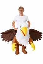 KIMU® Opblaas Kostuum Griffioen Adelaar - Opblaasbaar Pak - Vogelpak Mascotte Opblaaspak - Opblaasbare Vogel Roofvogel Eagle Volwassenen Dames Heren Halloween