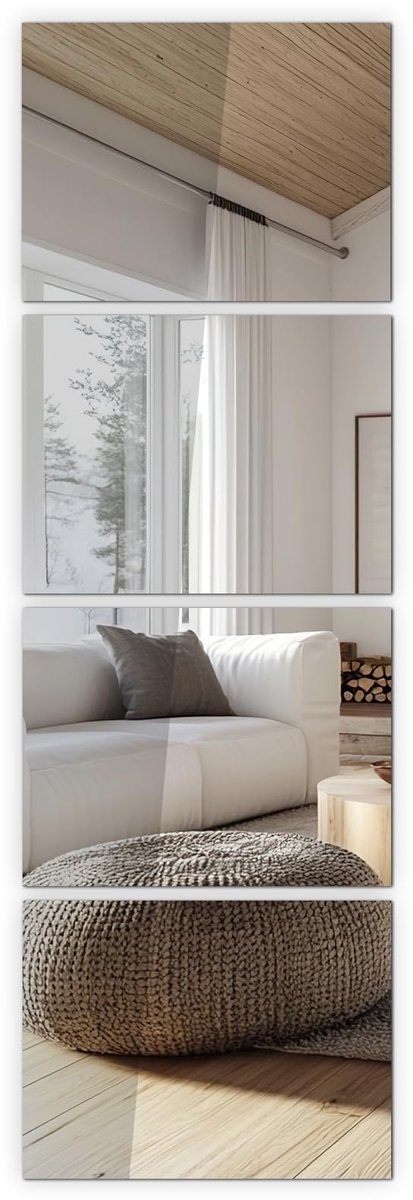 SnelShoppen - 4 Stuks Full-Body Spiegeltegels 40 x 30 cm - Frameloze Glazen Wandspiegel voor Slaapkamer, Woonkamer en Thuisfitnessstudio - Eenvoudige